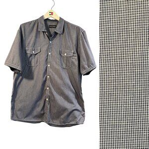 MICHAEL BRANDON Men's Casual Button Down Shirt Size XXL Blue Small Checkered